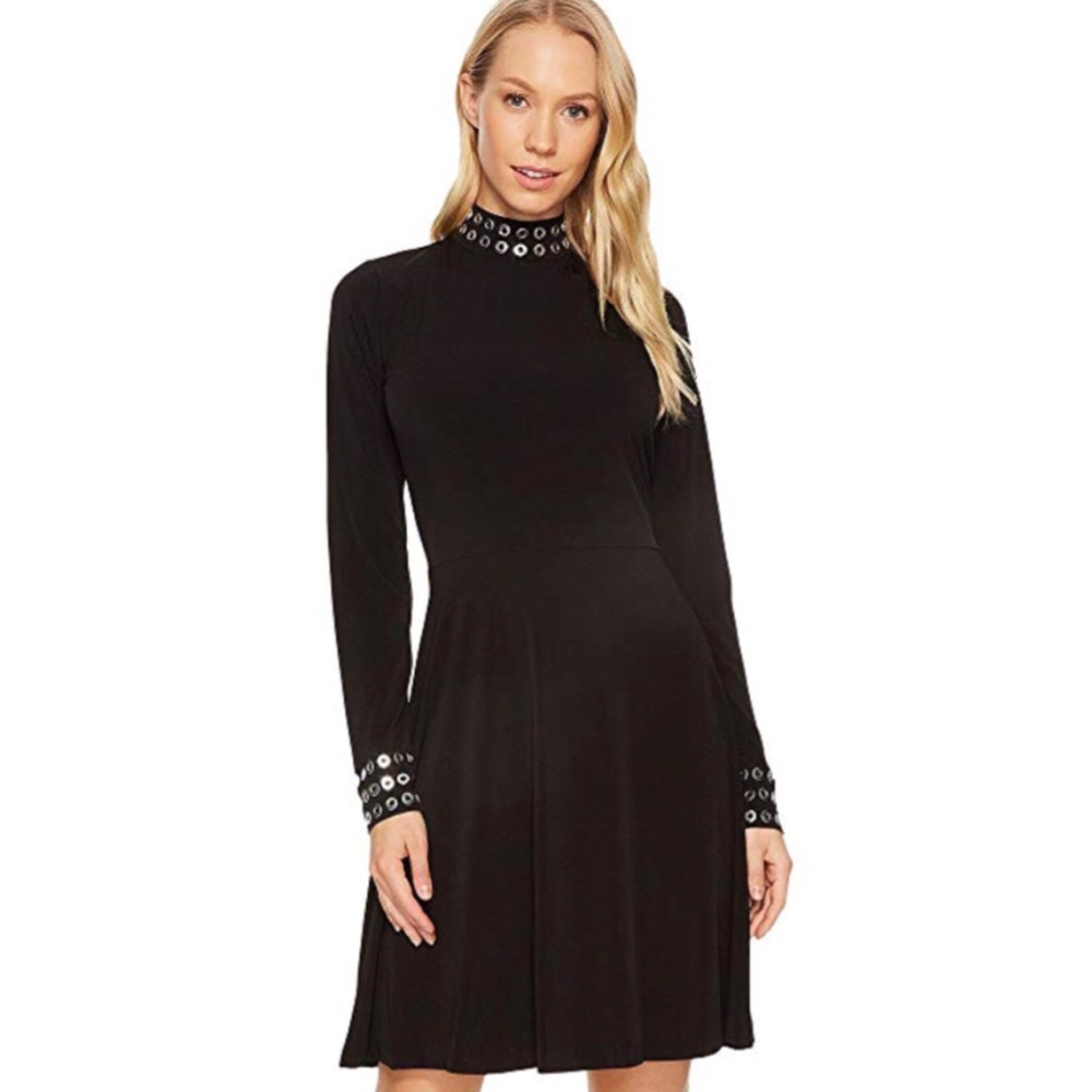 Michael Kors Matte Black jersey dress w/ grommets